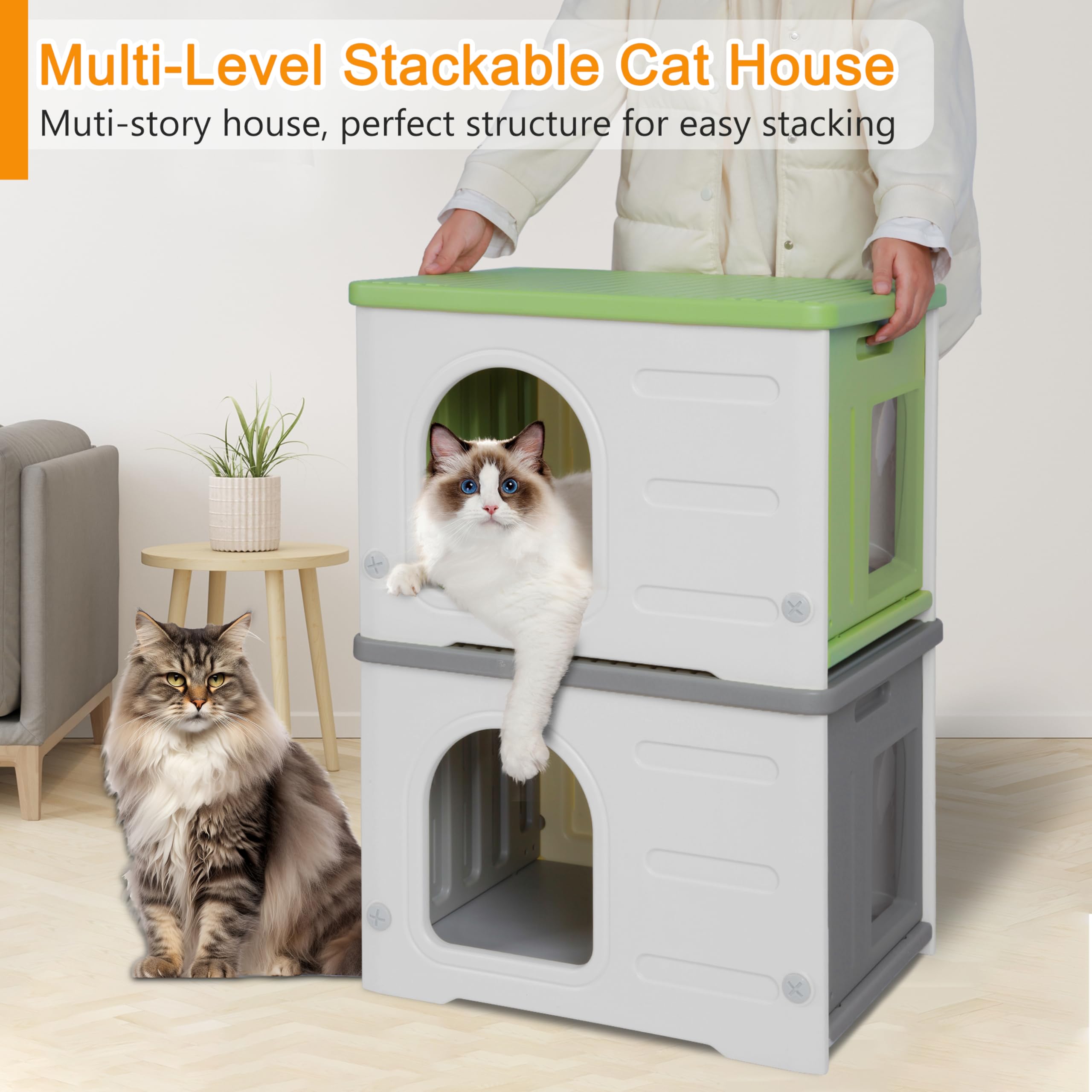 Rockever cat house easy assembly helps quick setup and cleaning