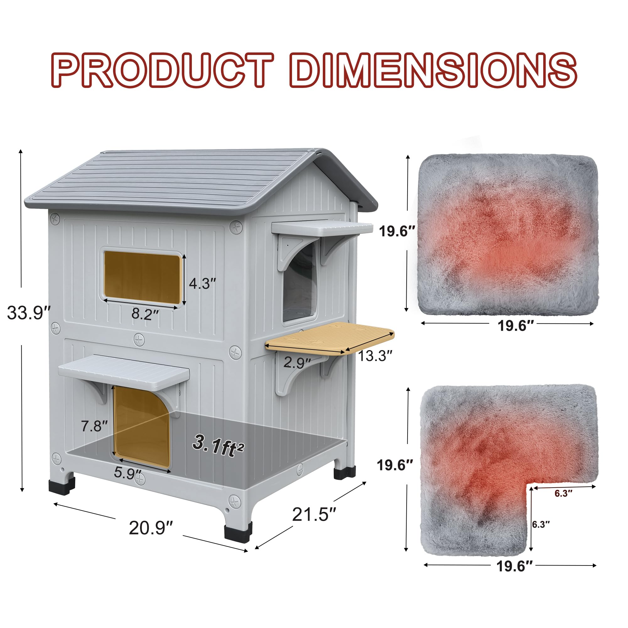 Rockever cat house escape door feature for safe outdoor breaks.