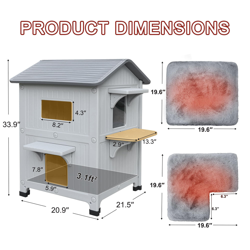 Rockever cat house escape door feature for safe outdoor breaks.