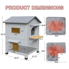 Rockever cat house escape door feature for safe outdoor breaks.