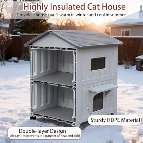 Rockever outdoor cat house interior with soft mat offers cozy warmth.
