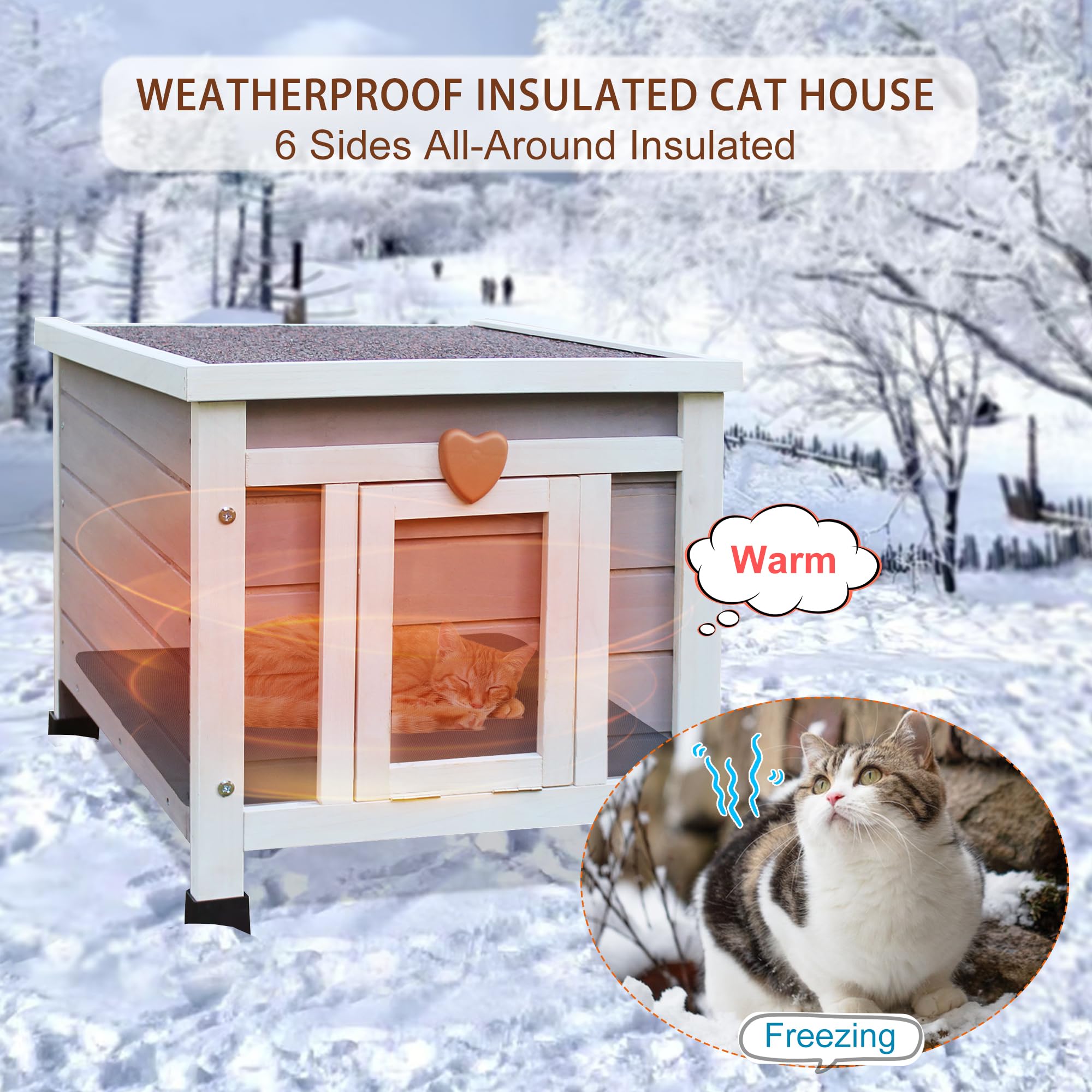 Rockever cat house plastic flap blocks bugs while keeping interior clean.