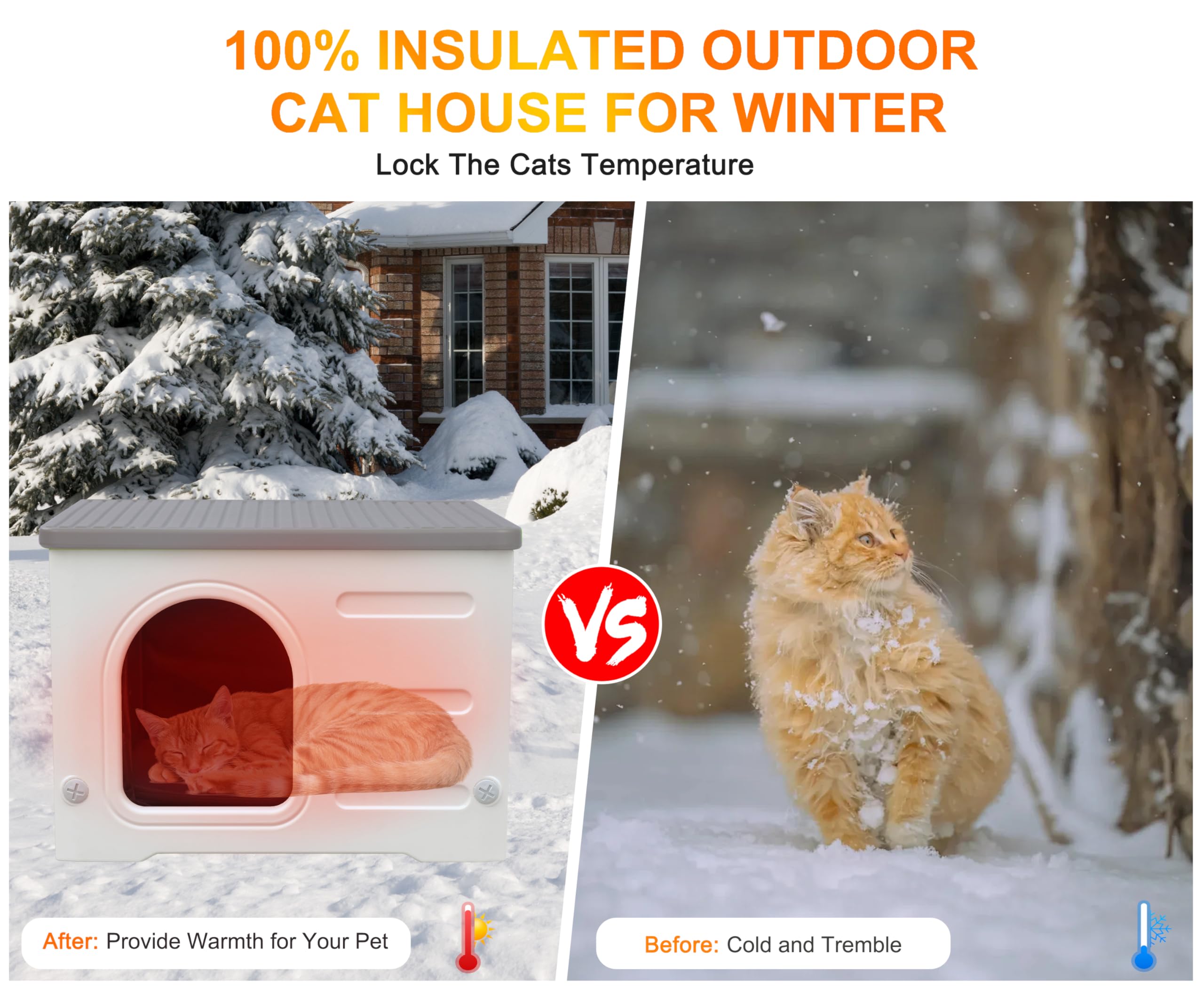 Rockever cat house stackable design enables space-saving multi-cat setups