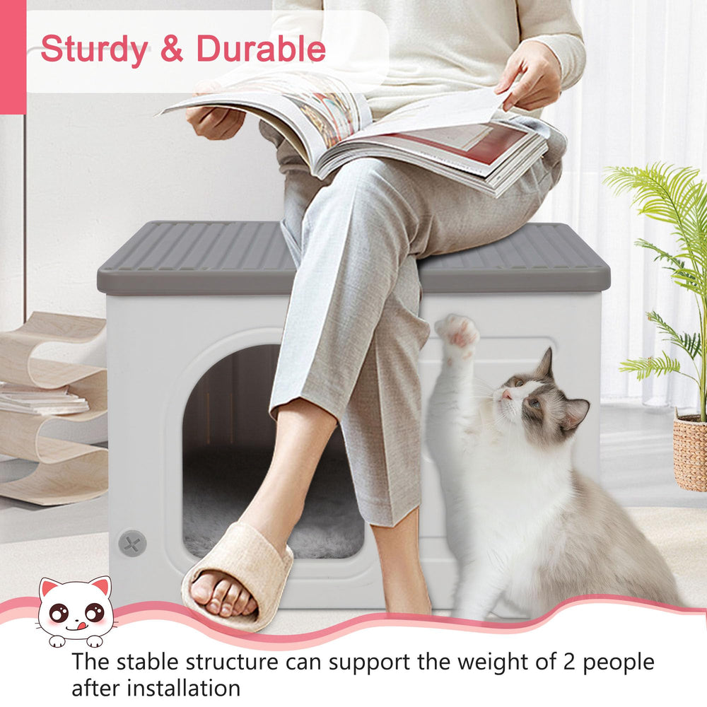 Rockever cat house stackable design creates extra private space for multiple cats.