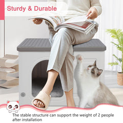 Rockever cat house stackable design creates extra private space for multiple cats.