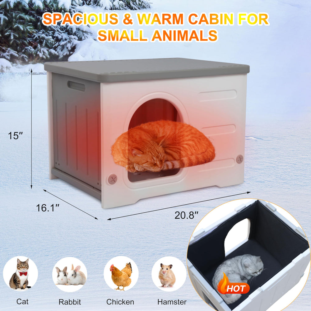 Rockever cat house waterproof hdpe material withstands rain and outdoor use