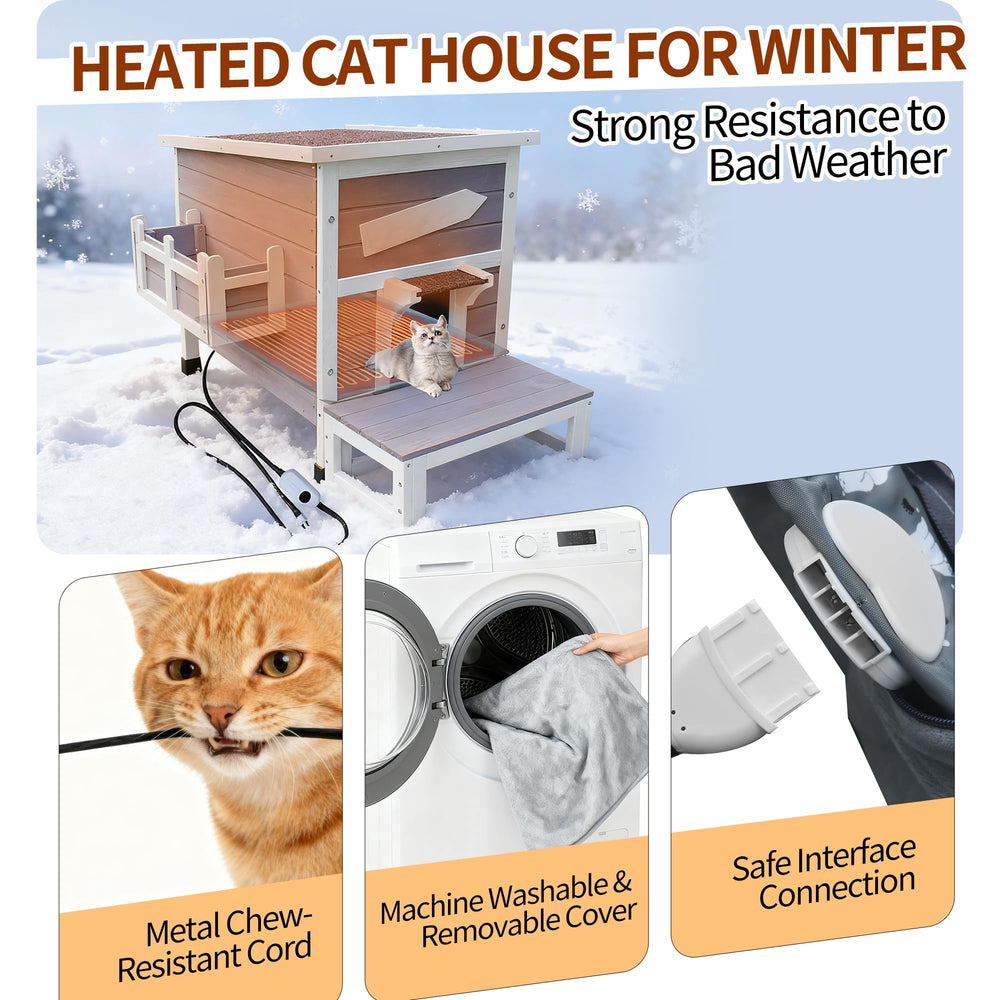 Rockever heated cat house escape door PVC curtain supports quick retreat to safety
