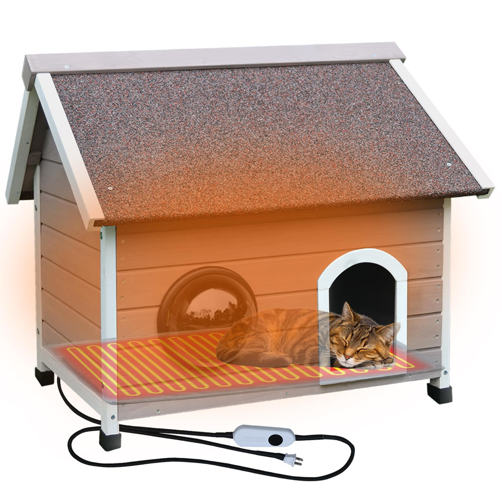Rockever heated outdoor cat house heating pad close-up delivering cozy warmth.