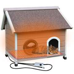 Rockever heated outdoor cat house heating pad close-up delivering cozy warmth.