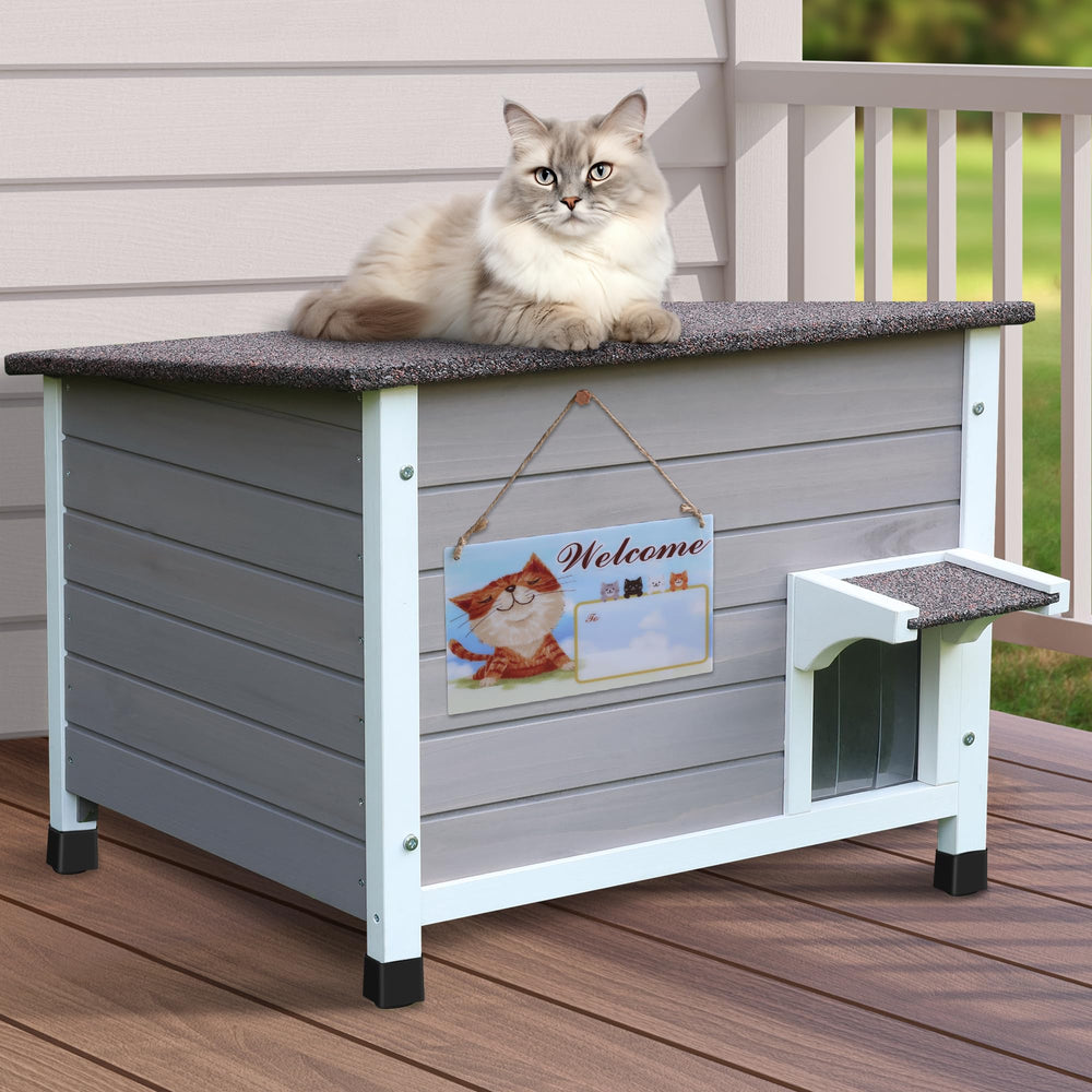 Rockever insulated cat house six-sides foam for reliable warmth.