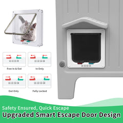 Rockever insulated outdoor cat house side view highlights sturdy waterproof design for all weather