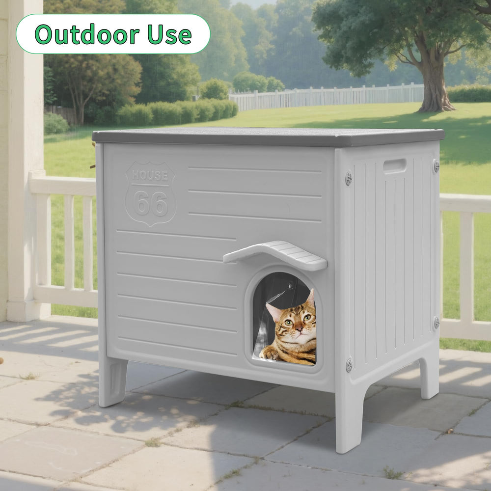 Rockever insulated outdoor cat house waterproof design withstands weather for reliable shelter