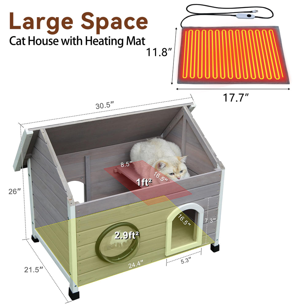 Rockever outdoor cat house escape door ready for quick shelter.