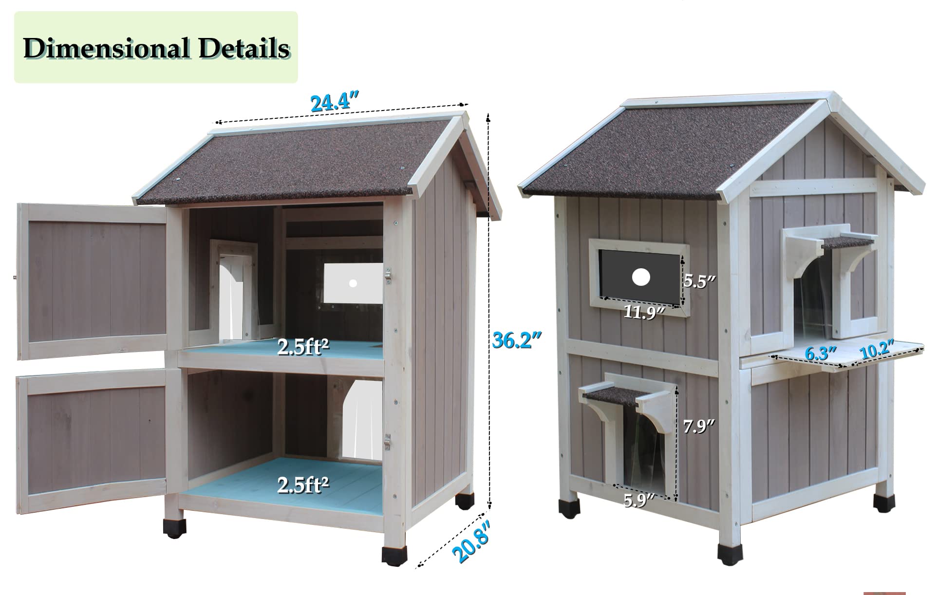 Rockever Outdoor Cat House escape door demonstrates predator-safe design