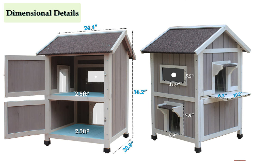Rockever Outdoor Cat House escape door demonstrates predator-safe design