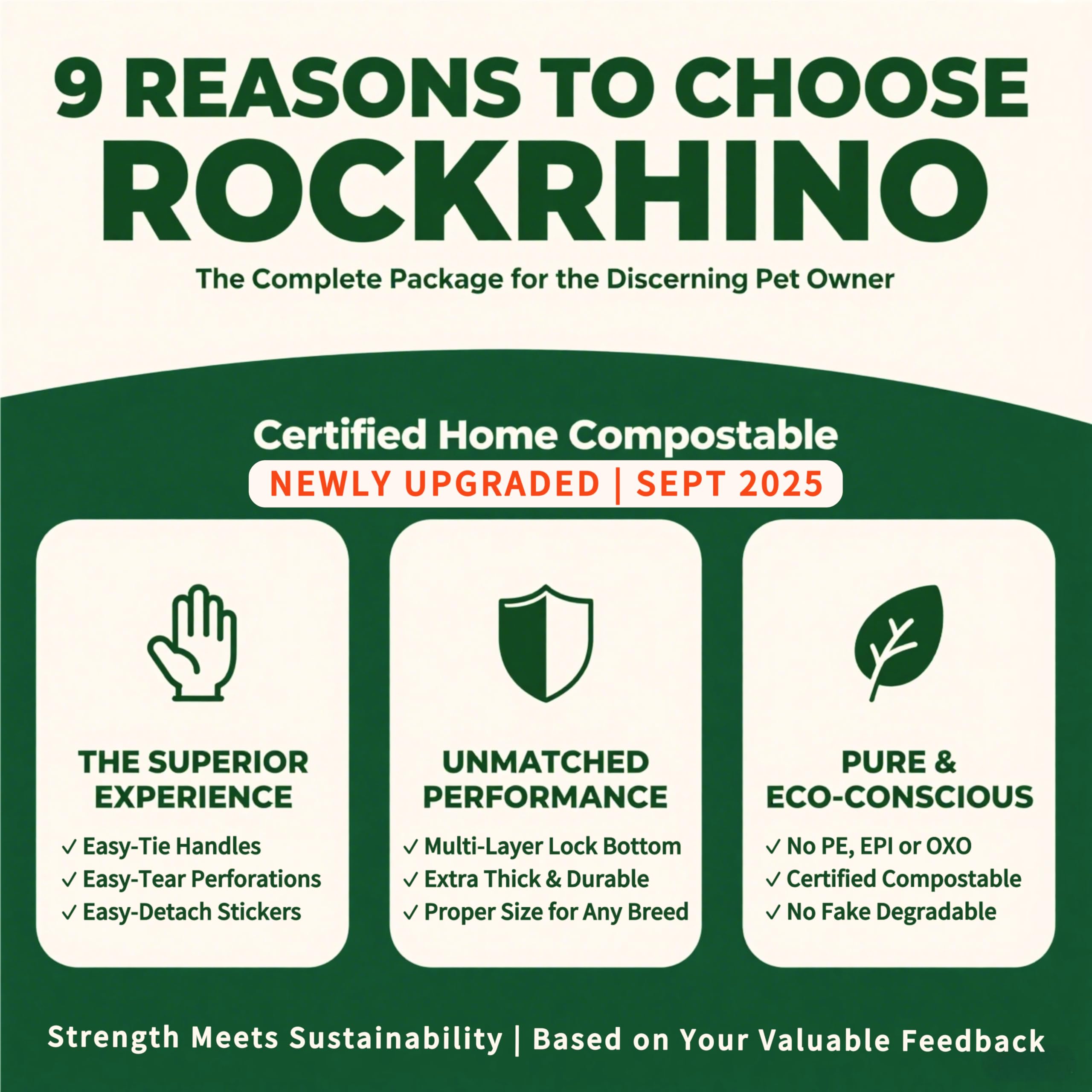 RockRhino automatic opening bags enable one-handed use during walks.