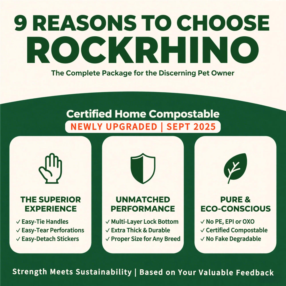 RockRhino automatic opening bags enable one-handed use during walks.