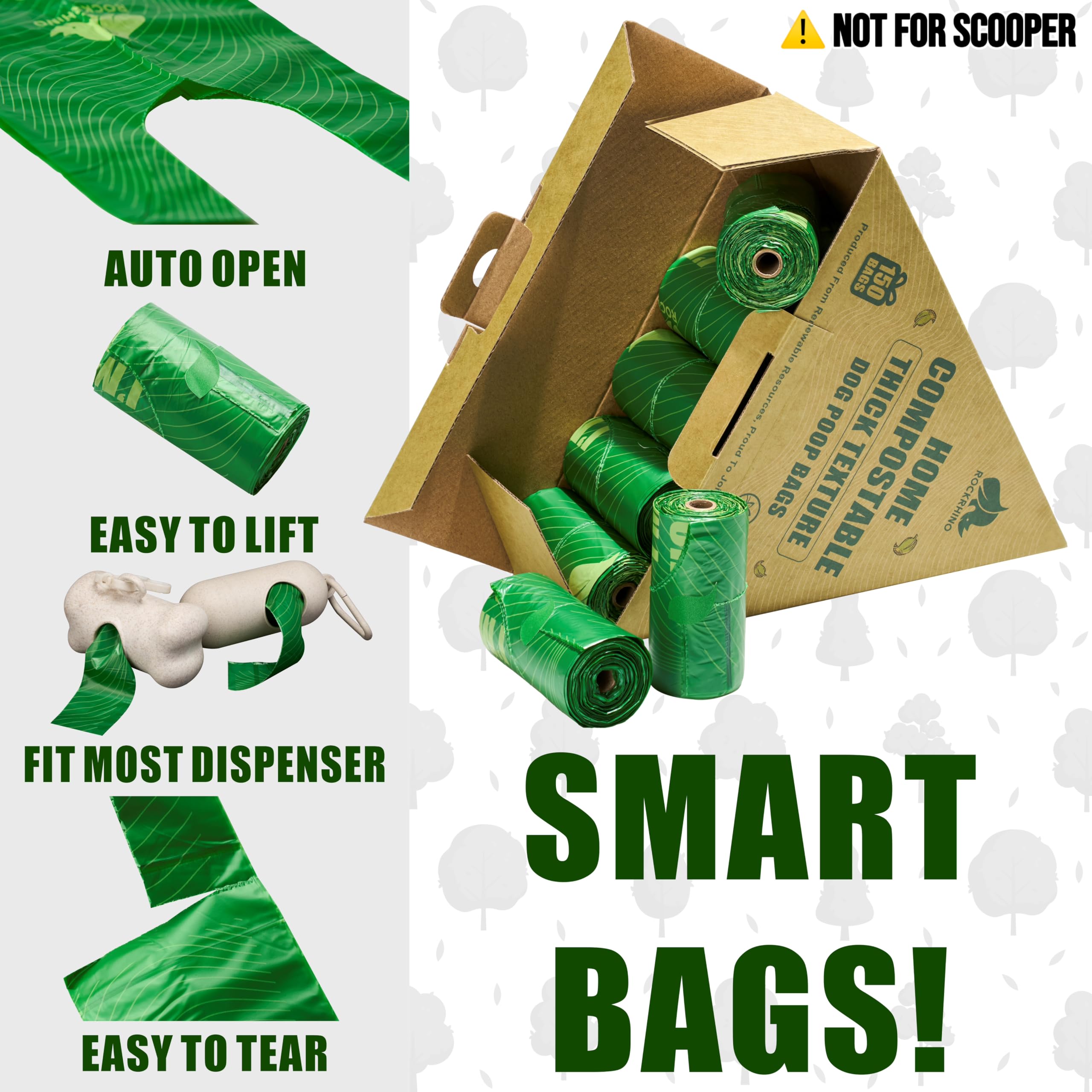 RockRhino not-for-scooper bags indicate simple tool-free disposal