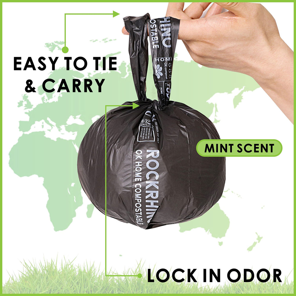 RockRhino mint-scented bags help mask odors during cleanup.