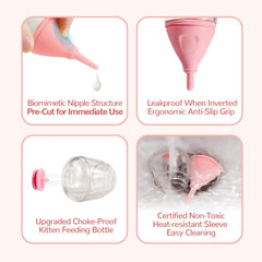 RockTech silicone nipple with replaceables pack for durable, ready-to-use feeds.