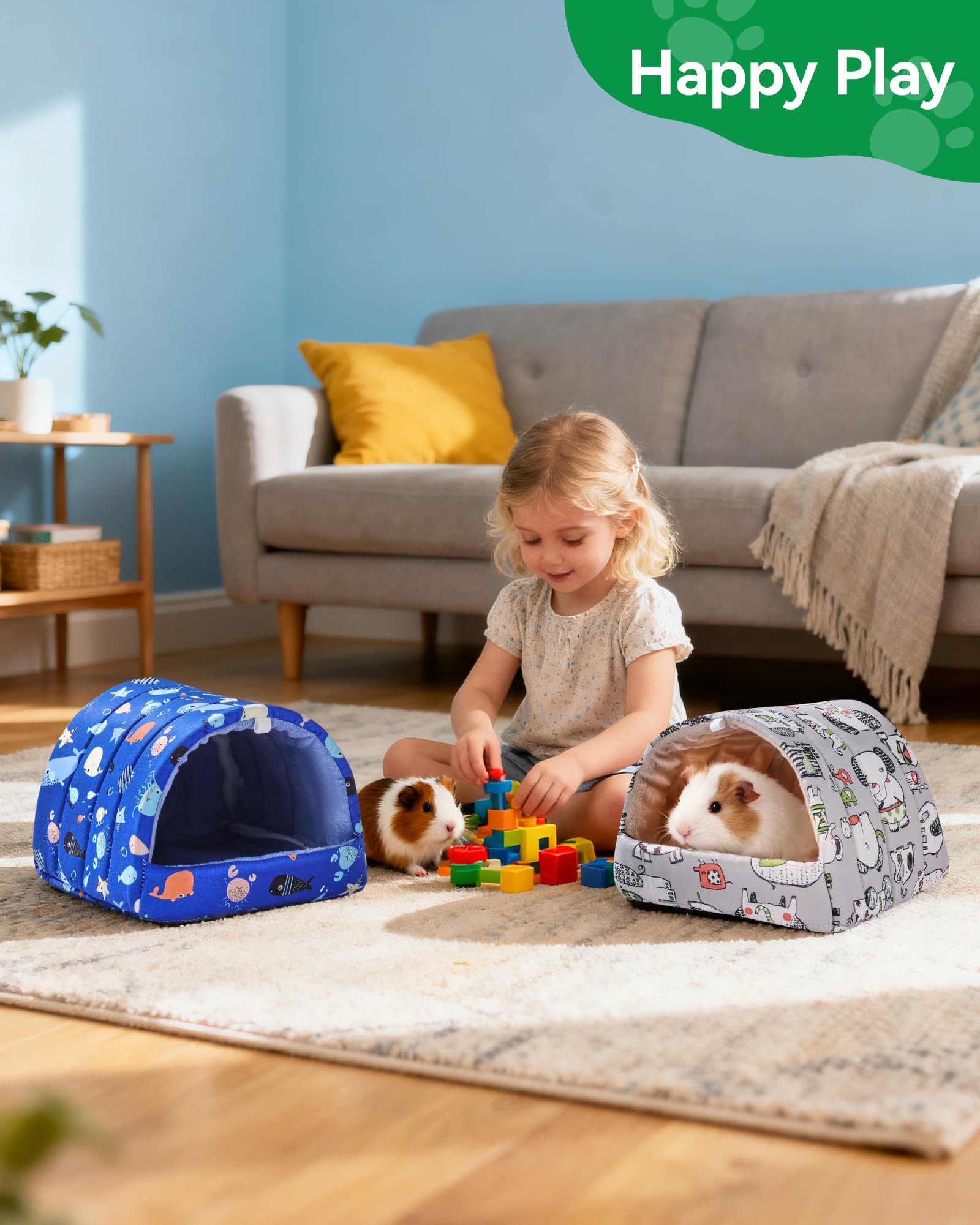 Rodizoo hideout placed inside a cage demonstrating versatile setup