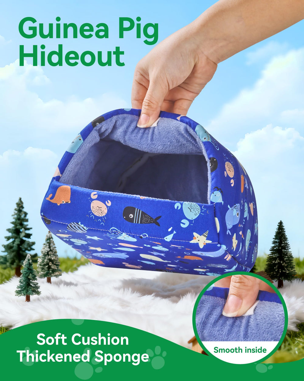 Rodizoo 6x6 inch hideout fits small pets securely in cages
