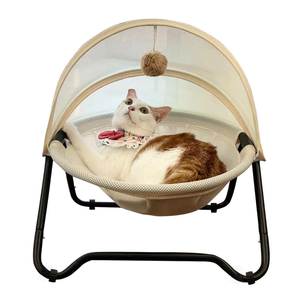 ROGSOUTH elevated-nest cat bed offers secure, cozy indoor lounging.