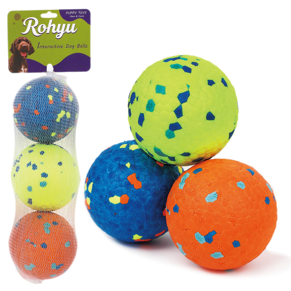 Rohyu pack-of-3 balls provides value for multiple dogs or rotation play.