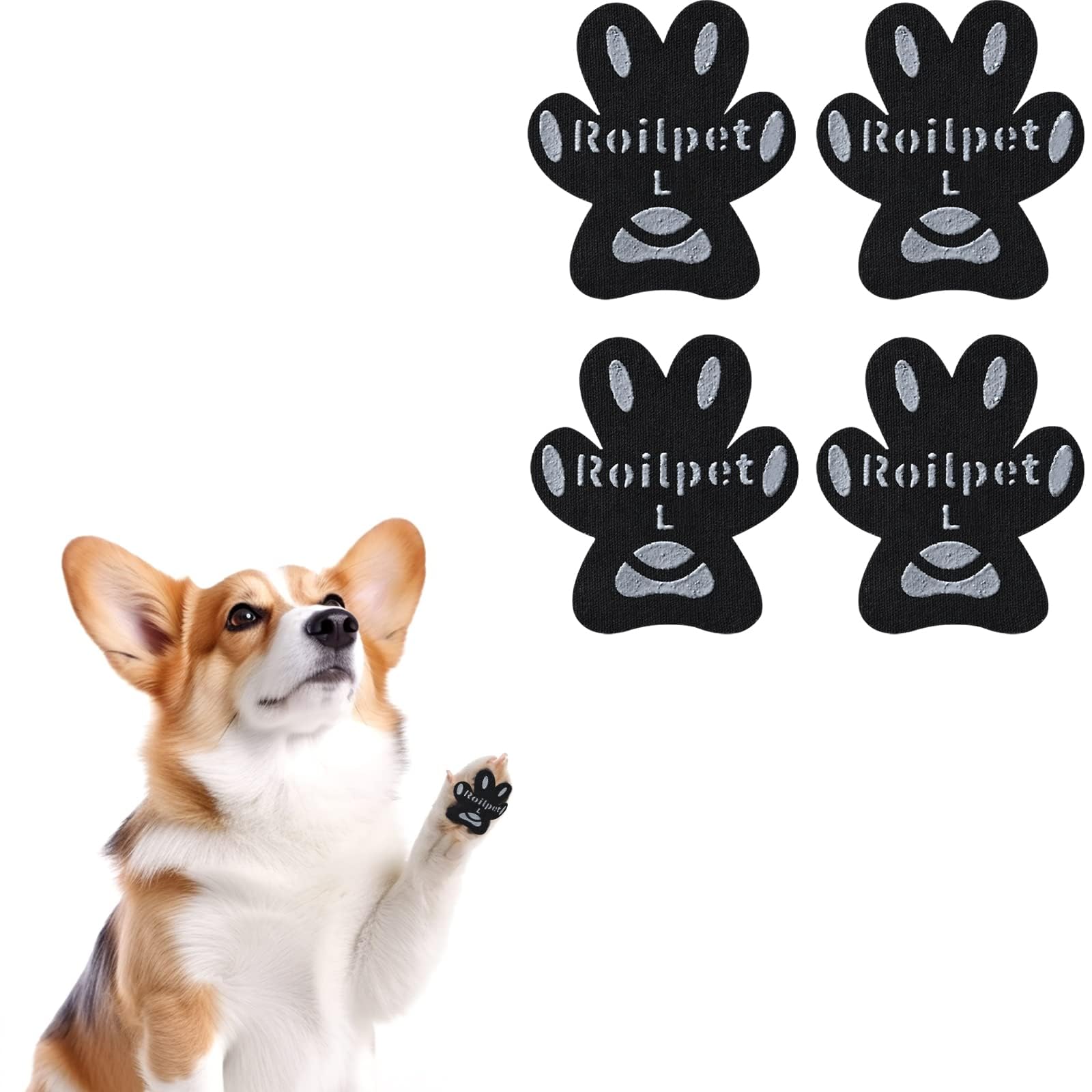 Roilpet dog paw grips provide extra traction on hardwood floors for confident steps.
