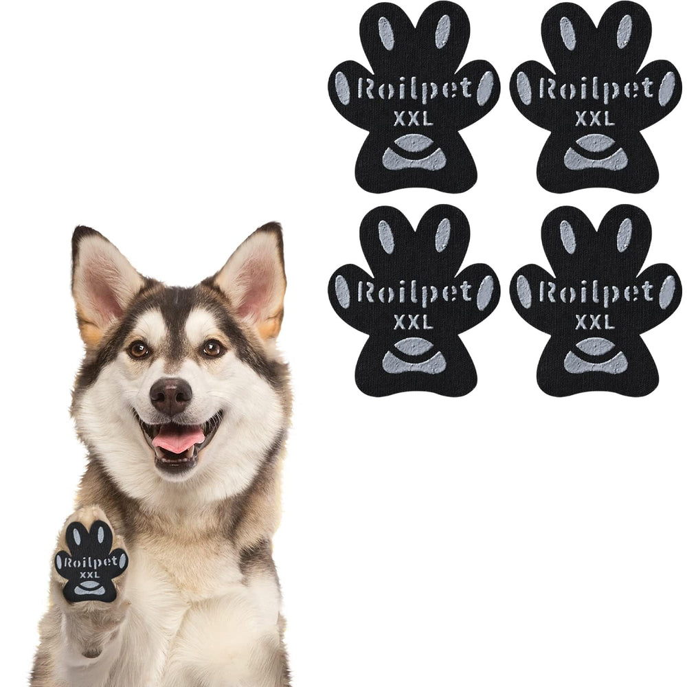 Roilpet dog paw protector anti-slip pad pack improves traction on hardwood floors.