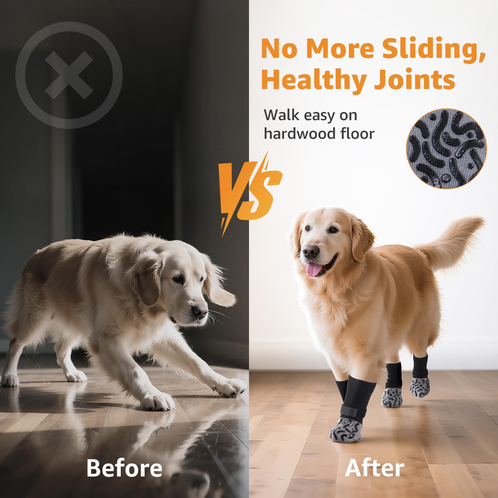 Roilpet dog socks feature adjustable straps for a secure, comfortable fit during activity.
