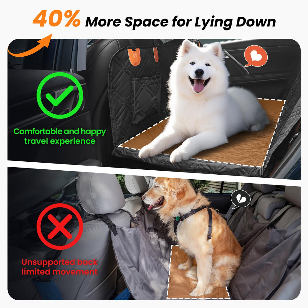 Roilpet dog seat cover hard-bottom-dog-hammock prevents falls during braking.