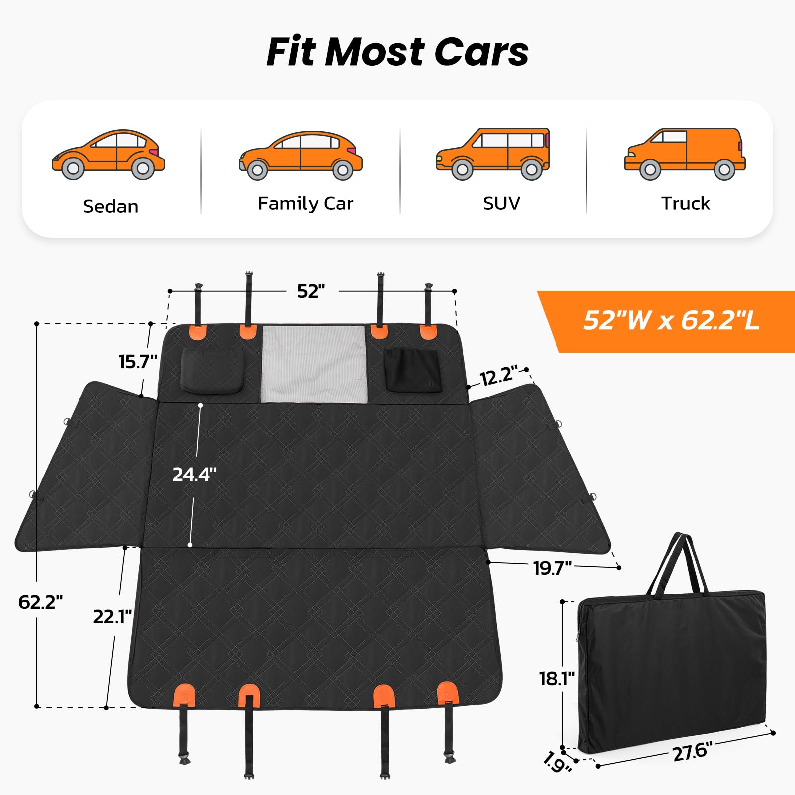 Roilpet-non-slip-backing keeps the cover secure during drives.