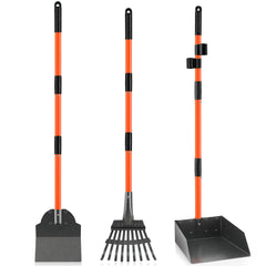 ROIUBPO pooper scooper with detachable long-handle enables easier yard cleanup