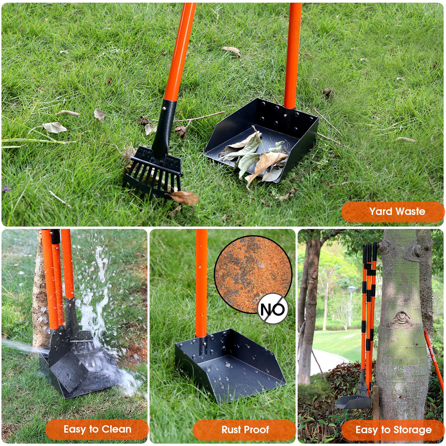 ROIUBPO easy-clean design simplifies rinsing after yard cleanup
