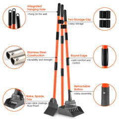 ROIUBPO pooper scooper with extendable 38-inch handle improves reach