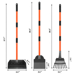 ROIUBPO tray and spade design securely captures waste during cleanup