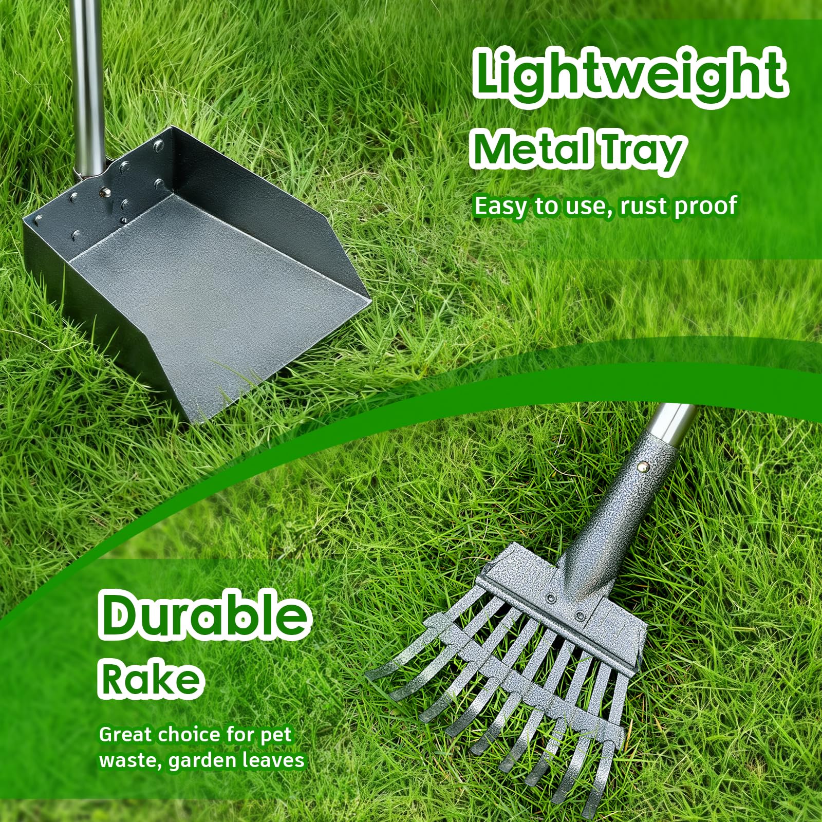 ROIUBPO rust-proof tray and rake are easy to rinse after use.