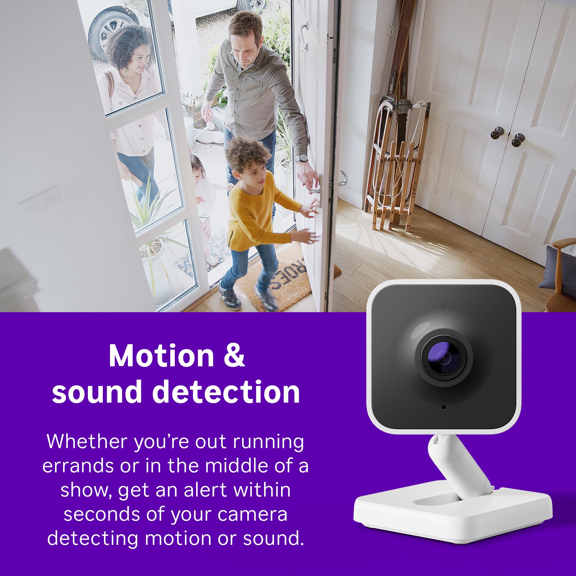 Roku Indoor Camera built in siren deters intruders and triggers alerts