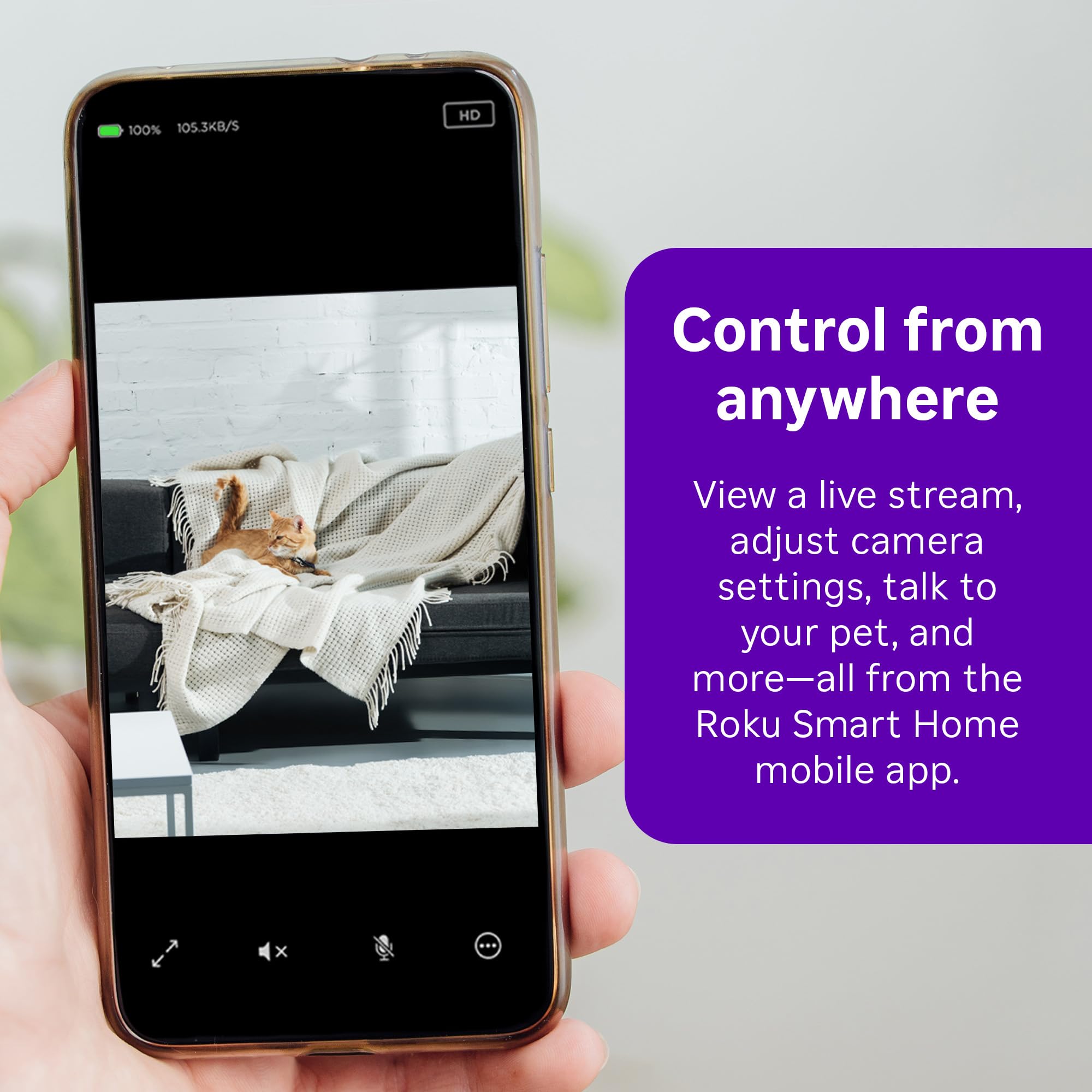 Roku Indoor Camera two way audio lets you talk to family or pets