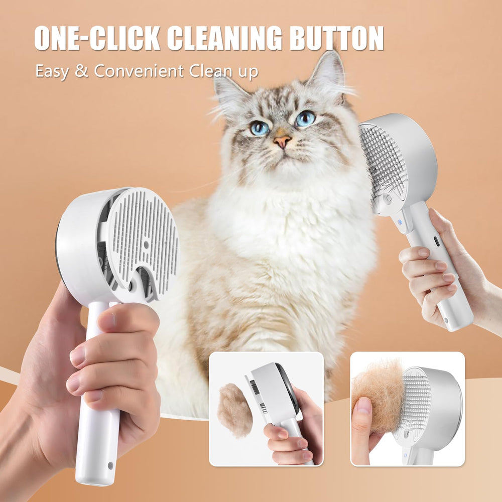 Rolemon Cloud Care Cat Brush self-cleaning button enables quick fur release after brushing.