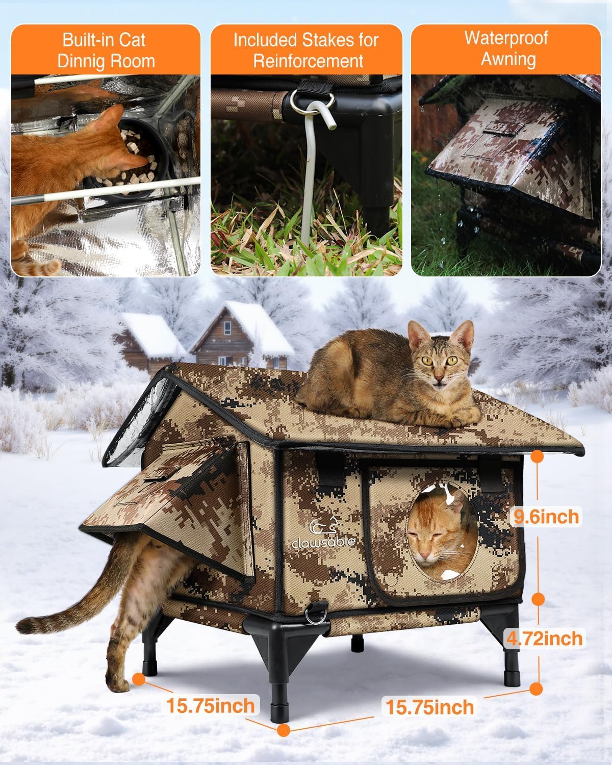 Rolimate heated cat shelter includes a heater for added warmth in winter.