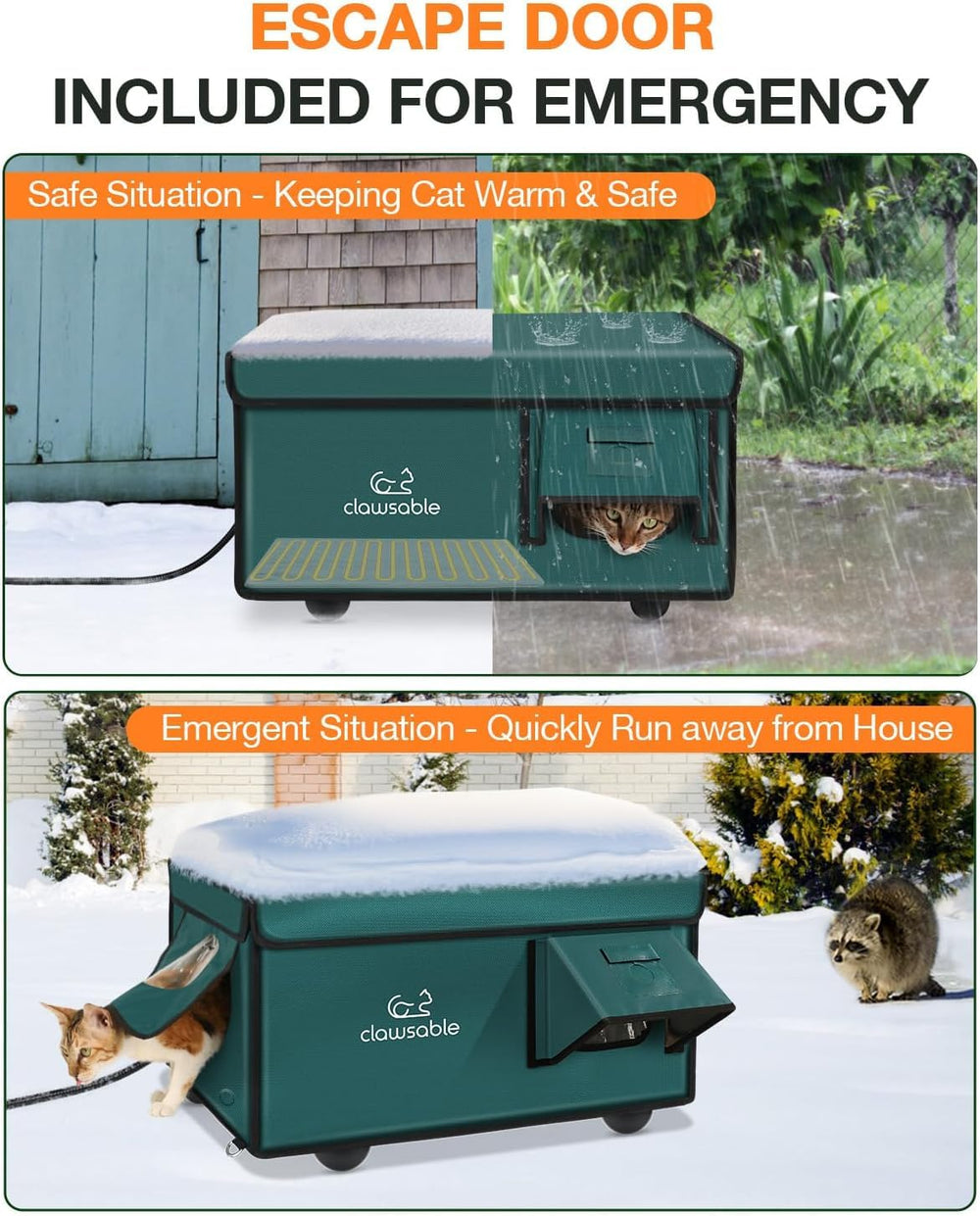 Rolimate indestructible cat house heating core, UL-listed wire for safe warmth