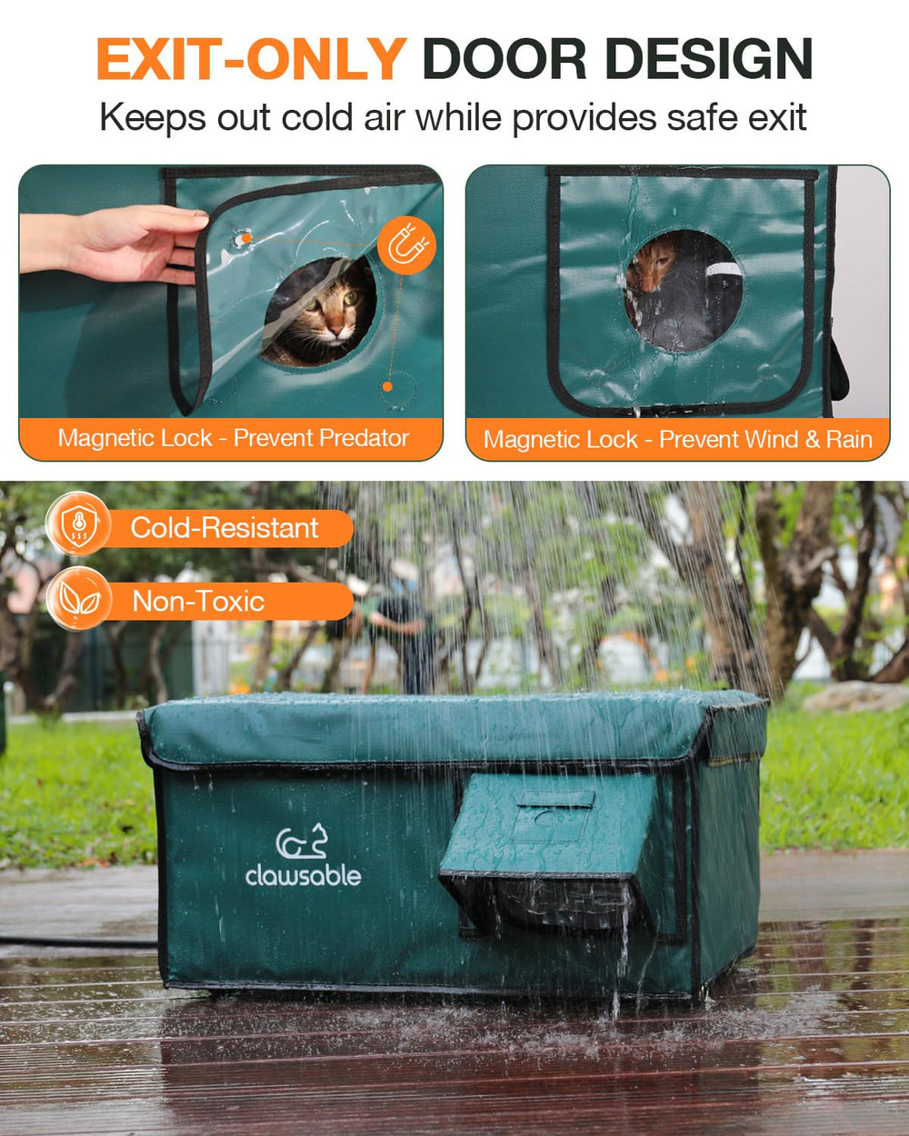 Rolimate Indestructible Cat House heating core ensures safe warmth for outdoor cats.