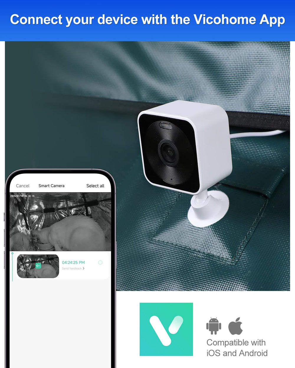 Rolimate app control for live video, playback, and alerts