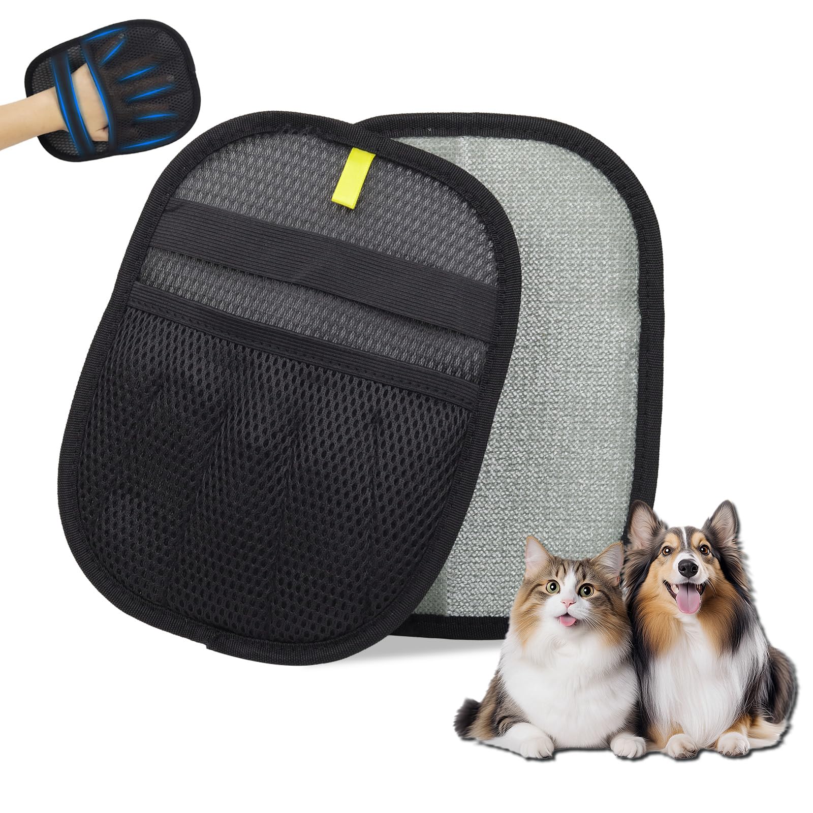 Rolssiz pet hair glove upgraded design grips firmly for quick cleanup on furniture