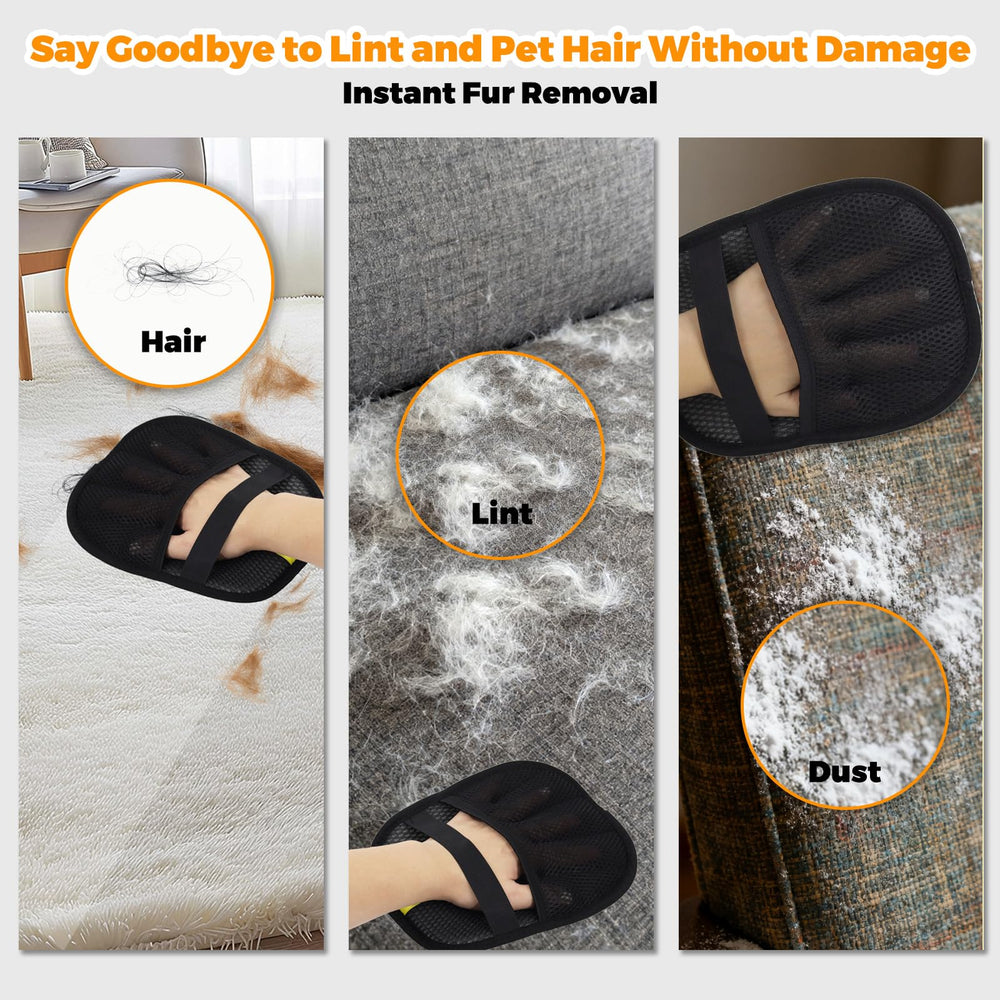 Rolssiz sofa couch cleaning glove removes pet hair from fabric surfaces