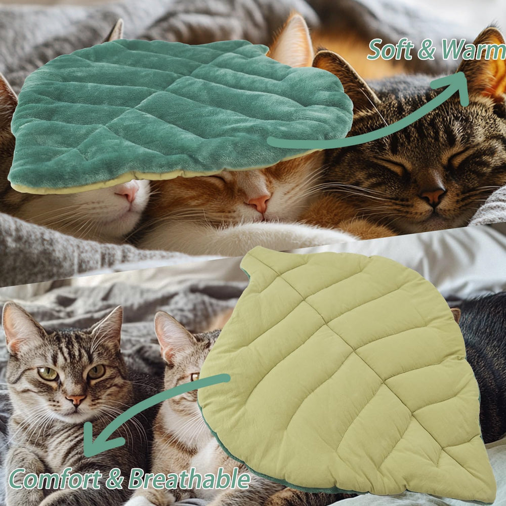 Romaneco Leaf Bed Mat 26x20 inches fits cats, kittens, and small dogs