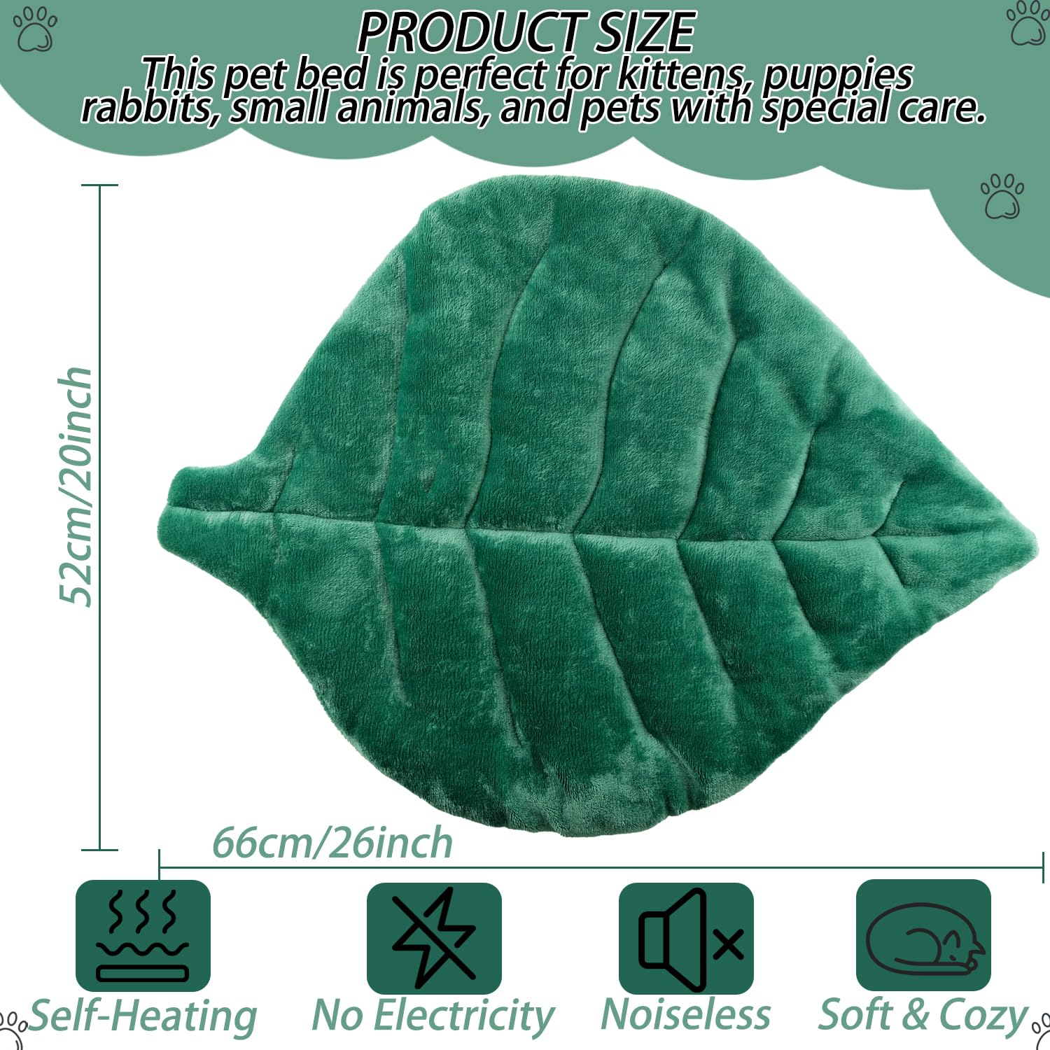 Romaneco Leaf Bed Mat double-sided design for seasonal comfort