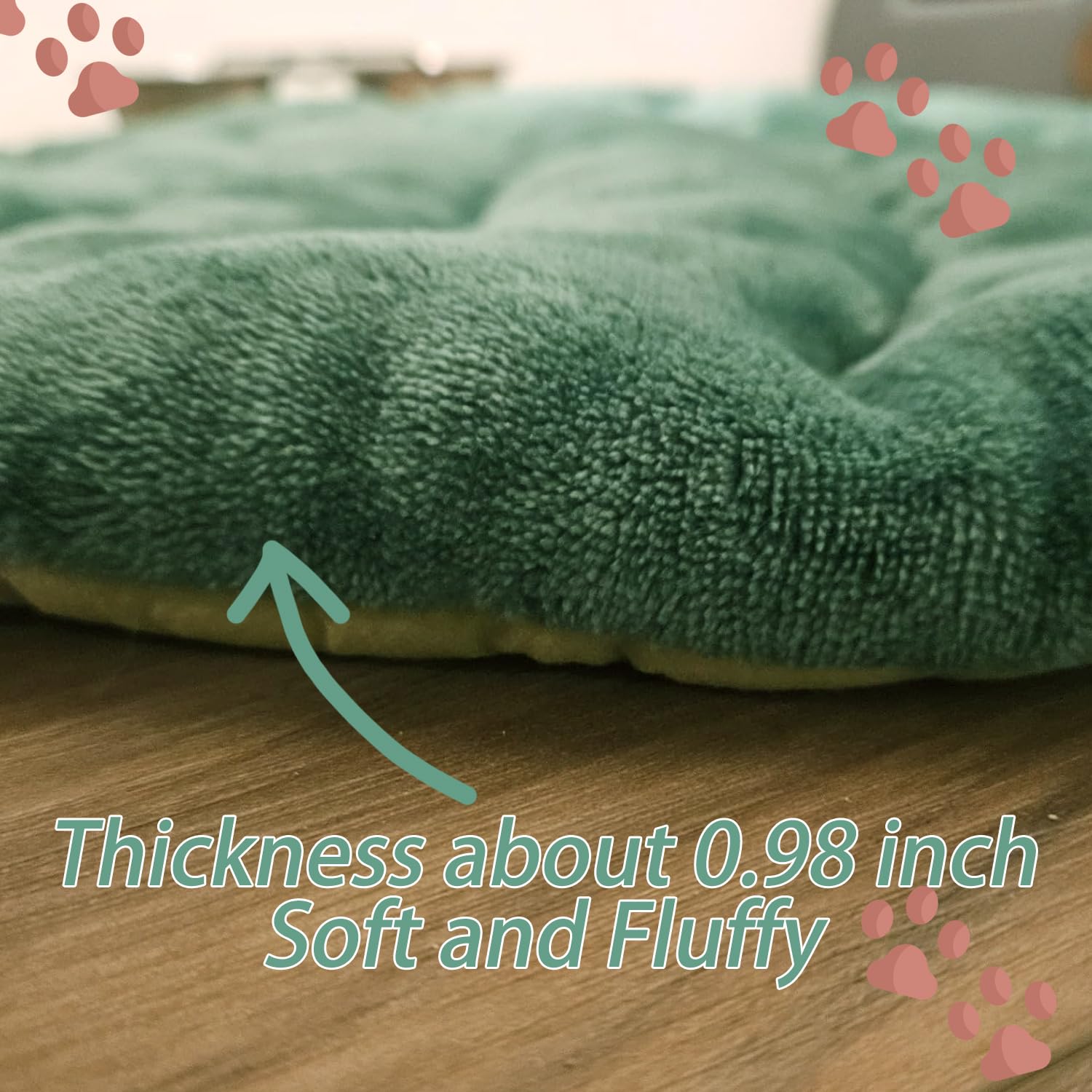 Romaneco Leaf Bed Mat with flannel cotton surface and breathable fill